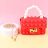 Bolso Bandolera Infantil para Niñas, Bolso Squishy de Silicona, Bolso de Cadena de Perlas de un Solo Hombro, Mini Billetera, Bolso de Mano Pequeño