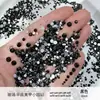 Pedras Strass Pretas de Fundo Plano para Nail Art Ss4 Leque Grande em Forma de Leque Pedras Strass Redondas Pequenas de Fundo Plano Pedras de Vidro Decorações para Unhas Atacado