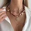 Cadena de Bufanda Solar Ojo del Diablo Transfronteriza Europea y Americana Multicapa Desgaste en Capas Diseño de Nicho Lujo Ligero Dulce Fresco Collar para Mujeres