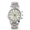 Venta al por mayor de fábrica vidrio de luz azul tres ojos banda de acero Reloj para hombre Reloj de regalo cuarzo reloj para mujer al por mayor en stock