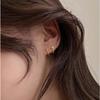 Pendientes pequeños con hebilla de oreja con letra T de estilo coreano, sencillos y fríos, con personalidad a la moda, clásicos que combinan con todo.