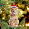 Amazon Nuevo 2026 Navidad Colgante Acrílico Animal Sombrero de Navidad Transfronterizo Decoración Árbol de Navidad Colgante Venta al por Mayor