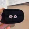 Nuevos Pendientes de Flor Pequeña Polvo de Flor Diamante Flor para Mujer Diseño de Nicho Modernos Dulces Elegantes Populares Pendientes de Fiesta