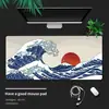 Alfombrilla de ratón con diseño de ola Ukiyo-e estilo japonés, tamaño grande, adecuada para escritorios de computadora, con el Monte Fuji, pad de teclado retro, para uso en oficina y juegos