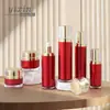 Kit de Cuidados com a Pele Romã Vermelha Acrílico Emulsão Aquosa Cosméticos para Cuidados com a Pele Frasco Plástico Frasco Redondo para Creme Garrafa Vazia Reembalada