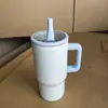 Taza de Coche Sublimada Transfronteriza de 20 oz Acero Inoxidable 304 Termo Infantil con Popote al Vacío y Asa Taza de Hielo