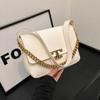 Bolsa de Hombro con Cadena Texturizada Simple de Moda para Mujer de Comercio Exterior Nueva Primavera y Verano Bolso Retro para Debajo del Brazo Mujeres Coreanas