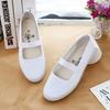 Zapatos blancos para mujer, zapatos casuales de lona, zapatos de rendimiento para gimnasia y danza para mujer, zapatos de trabajo para enfermera de farmacia, zapatos de tela blanca de suela blanda