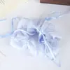 Goma para el pelo de malla con lazo y cuentas para mujer, de alta gama y dulce, elegante goma para el pelo para moños, goma para coleta