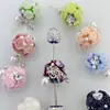 Borlas de Perla Rosa de Alta Resistencia, Bolas Florales, Cuentas con Agujero Recto, Accesorios para Bolígrafos Portátiles DIY, Cadenas para Teléfono Móvil, Llaveros