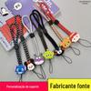 Cordão de celular fofo de desenho animado, corda curta de nylon com pingente resistente a quedas, enfeites de corrente de celular, corda de mão ajustável