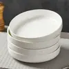 Platos de Cerámica Blanca Pura para Uso en Restaurante y Hogar, Platos Hondos de Alta Gama, Vajilla de Estilo Nuevo, Platos Hondos de 8 pulgadas, Platos para Sopa, Platos para Arroz
