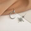 Novos brincos versão coreana da rede vermelha joias brincos de prata estrelas lua brincos assimétricos brincos femininos atacado B329