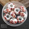 Jingdezhen Contas Aplicadas Acessórios para Joias DIY Contas Cerâmicas Azul e Branco com Furo Grande Acessórios para Pulseira de Roupa Contas de Porcelana Feitas à Mão