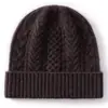 Novo gorro de tricô trançado em cashmere, um chapéu quente e resistente ao frio para outono e inverno, adequado para homens e mulheres, casual, macio e versátil