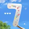 Balões de número brancos metalizados da moda para decoração de cena de festa de primeiro aniversário ao ar livre e adereços para fotos em redes sociais