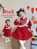 Saludos de Año Nuevo para Niñas Ropa de Invierno Forrada de Polar y Engrosada 2025 Nuevo Vestido Estilo Chino para Niños Traje Tang Festivo para Niña Pequeña