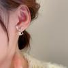Pendientes de conejo rosa con diseño de nicho de conejo de año de nacimiento, pendientes de temperamento, pendientes de perlas con personalidad creativa