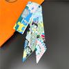 Principios de Otoño Nueva Flor Cinta Decorativa para Mujer Pañuelo de Seda Pequeño Cinta para Asa de Bolso Cinturón para el Cabello en stock Pañuelo Pequeño