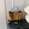 Bolsa Tote Argyle Estilo Tweed, Nova Bolsa Feminina de Camurça, Bolsa de Mão Super Popular com Retalhos, Bolsa de Alto Padrão, Bolsa de Corrente
