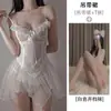 Camisola de Renda Estilo Desejo Puro para Mulheres, Fina para o Verão com Decote em V Profundo, Conjunto de Pijama Sexy de Renda