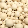 Contas de Madeira Redondas Bolas de Madeira 6-50mm Madeira Natural Cor Natural Furo Bruto Contas de Madeira Redondas Contas Soltas Acessórios DIY para Pulseira
