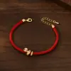 Diseñador 2025 Benmingnian Pulsera de Cuerda Roja Zodiaco Serpiente Tejida Roja Cuerda de Mano para Mujer Novia Pulsera de Pareja Joyería