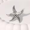 Anillo de Estrella de Mar Estilo Vacaciones de Playa Transfronterizo Europeo y Americano Personalidad Creativa Exagerado Estilo Ins Anillo Abierto de Acero Inoxidable para Mujer