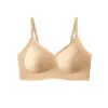 Nova lingerie de seda de amoreira e modal, sem costura, invisível, na cor da pele, leve, respirável, com design de bojo moldado para uso confortável, sutiã feminino