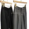 Calidad superior~¡Pedido de exportación! Pantalones casuales rectos de pierna ancha, elegantes y versátiles, de cintura alta, crujientes y resistentes a las arrugas, para mujer