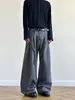 Directo del fabricante, pantalones rectos de kendo de mezcla TR de doble pliegue y cinco botones para hombre, pantalones largos casuales de primavera de pierna ancha y caída.