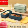 Caixa de almoço quadrada de duas camadas caixa de almoço térmica caixa de almoço caixa de almoço forno de micro-ondas compartimento selado caixa de almoço à prova de vazamento