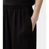 Jiang* Orden2026 Verano Nuevo Pantalones Casuales de Cintura Elástica para Mujer, Pantalones Largos Negros Caídos, Pantalones Rectos de Pierna Ancha