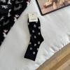 Meias de Cano Médio com Estampa de Patas de Cachorro de Desenho Animado Outono Inicial Estilo Coreano Original Menina Menina Macia Estilo Doce com Sapatos Birkenstock