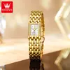 Dropshipping Relógio Quadrado Olevs Relógio Quadrado Pequeno Relógio Feminino Relógio Dourado Relógio de Quartzo Relógio Feminino Estilo Antigo