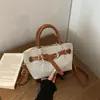 Hebilla de Cinturón Retro de Nicho Coreano Bolso de Hombro tipo Cubo para Mujer, de Verano, Moderno, Versátil, de Alto Valor