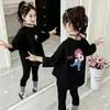 Camiseta Básica Infantil Cartoon Primavera e Outono 2026 para Meninas, Nova Camiseta de Manga Longa Estilosa Versão Coreana para Meninas