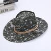 Chapéu Masculino de Verão Proteção Solar Aba Larga Chapéu de Sol Camuflado Chapéu de Cowboy para Viagem ao Ar Livre Chapéu de Sol Casual para Pesca