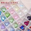12 x 13 arte de uñas de corazón torcido de cristal joyería de diamante puntiagudo de corazón torcido hielo a través de explosiones amor Super Flash taladro de uñas al por mayor