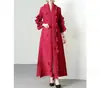 Vestido plisado Miyake 2026 Estilo de moda europeo y americano Ajustado Manga larga con volantes Alta elasticidad Otoño temprano