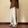 Calça de moda casual esportiva reta de veludo cotelê vintage americana para homens, outono e inverno, modelagem solta, calças de marca da moda