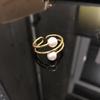 Qingdao Joyería de Moda Moda Europea y Americana Ins Mismo Estilo Anillo Sencillo de Perla y Diamante para Mujer Apertura Ajustable