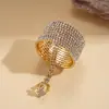 Pulsera Anillo Redondo Geométrico Multicapa de Pedrería Estilo Europeo y Americano, Pulsera de Joyería de Lujo Ligero de Alta Gama de Personalidad de Nicho Transfronteriza de Moda para Mujeres