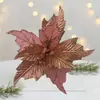 Flores Navideñas de Simulación Cabezas Adornos Dorados Rojos Decoración Navideña Accesorios para Corona de Navidad Flores Navideñas Hechas a Mano DIY