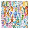 55 pegatinas de animales marinos con dibujos de caballitos de mar, para equipaje, tazas y coches, venta al por mayor