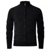 Suéter Cardigan para Hombre con Cuello Alto, Chaqueta Gruesa de Punto Chenilla para Otoño e Invierno 2025 Comercio Exterior