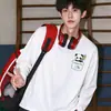 Camiseta Masculina de Manga Longa com Gola Redonda Estampada para Outono Casual Solta Simples Tendência Top Camiseta para Homens LOGOTIPO Personalizável