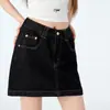 Falda vaquera azul oscuro para mujer, nuevo estilo verano 2025, de cintura alta, adelgazante, anti-exposición, resistente al color, falda corta versátil