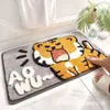Alfombra de Imitación Cachemir con Animales Lindos de Dibujos Animados, Tapete Decorativo para Sala de Estar, Tapete Absorbente para Puerta de Baño, Tapete para Suelo de Entrada