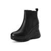 Botas Chelsea de Plataforma Grossa para Mulheres, Novo Estilo Britânico, Botas Curtas que Aumentam a Altura com Zíper Lateral, Adequadas para Primavera e Outono